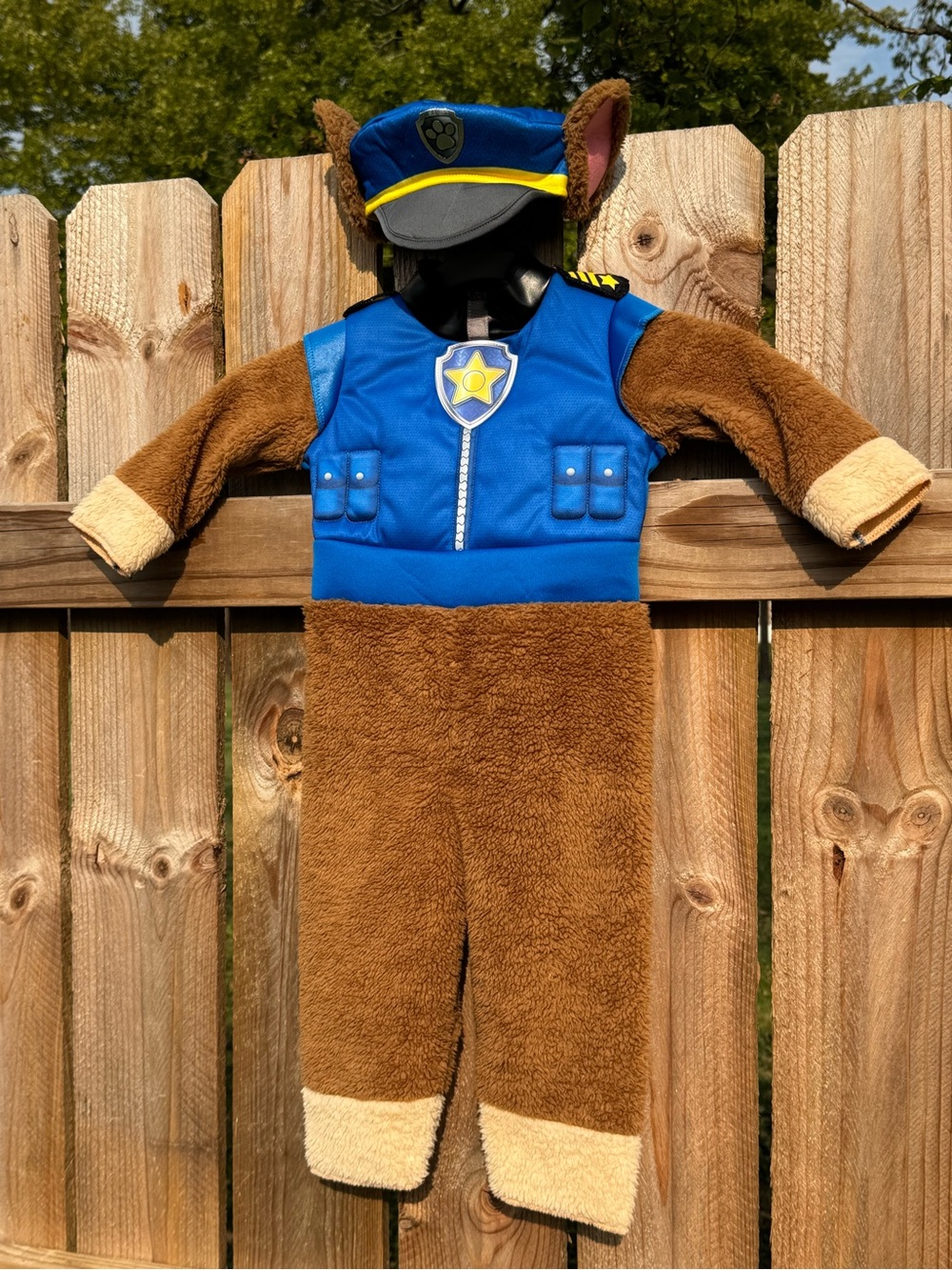Nickelodeon Paw Patrol Chase Deluxe Costume 2T 2 One-Piece Backpack Hat 2025